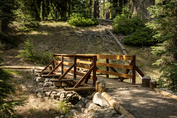 Sturdy New Bridge Along Handicapped Trail In Crater Lake