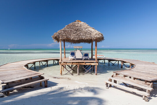 Wooden jetty in Cayo Guillermo, Cuba