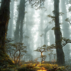 Fototapeta na wymiar Dark Scary Forest