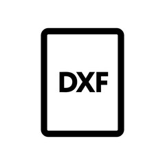 DXF file icon line isolated on white background. Black flat thin icon on modern outline style. Linear symbol and editable stroke. Simple and pixel perfect stroke vector illustration.