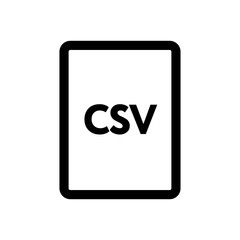 CSV file icon line isolated on white background. Black flat thin icon on modern outline style. Linear symbol and editable stroke. Simple and pixel perfect stroke vector illustration.