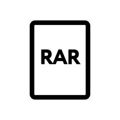 RAR file icon line isolated on white background. Black flat thin icon on modern outline style. Linear symbol and editable stroke. Simple and pixel perfect stroke vector illustration.