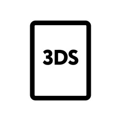 3DS file icon line isolated on white background. Black flat thin icon on modern outline style. Linear symbol and editable stroke. Simple and pixel perfect stroke vector illustration.