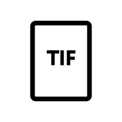 TIF file icon line isolated on white background. Black flat thin icon on modern outline style. Linear symbol and editable stroke. Simple and pixel perfect stroke vector illustration.