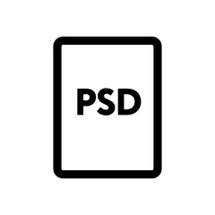 PSD file icon line isolated on white background. Black flat thin icon on modern outline style. Linear symbol and editable stroke. Simple and pixel perfect stroke vector illustration.