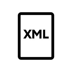 XML file icon line isolated on white background. Black flat thin icon on modern outline style. Linear symbol and editable stroke. Simple and pixel perfect stroke vector illustration.