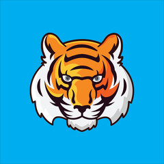 tiger head vector illustration and logo elements