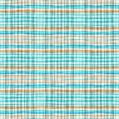 Teal rustic coastal beach house check fabric tile. Seamless sailor flannel textile gingham repeat swatch.