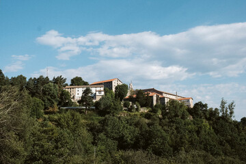Fototapeta na wymiar Landscape of the Monastery of Montesclaros in Cantabria, Spain. Charming rural image