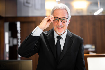 Fototapeta premium Senior bank director in his bank
