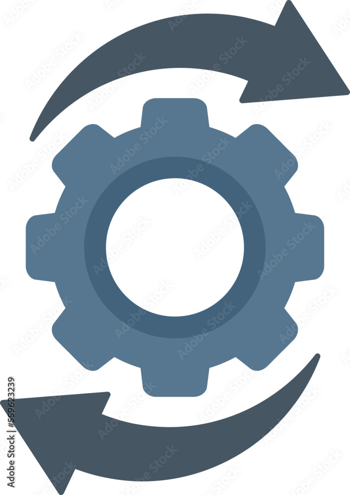 Aufkleber redesign gear icon flat vector. web ui. page build isolated