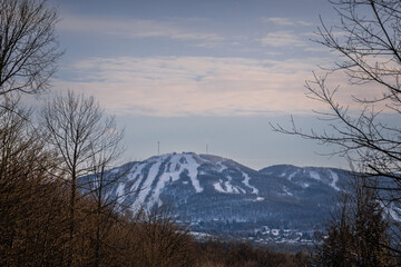 View on the mountain Bromont in Quebec