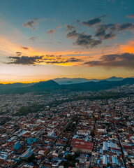 sunset over the city of Uruapan 