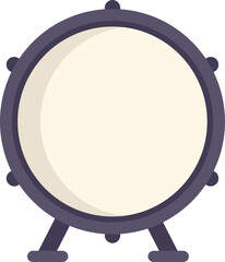 Fototapeta premium Roll drum icon flat vector. Music instrument. Acoustic snare isolated