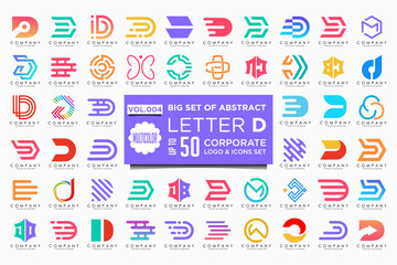 abstract letter D logo icon set. design for business of luxury, elegant, simple.