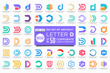 abstract letter D logo icon set. design for business of luxury, elegant, simple.