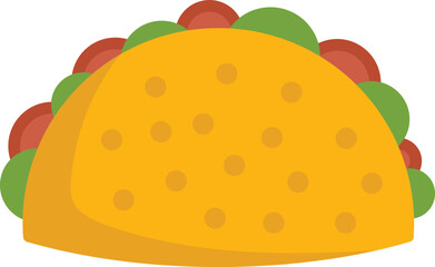 Cheese taco icon flat vector. Mexican food. Tacos beef isolated
