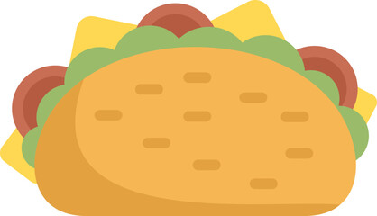 Fast taco icon flat vector. Mexican food. Tacos beef isolated