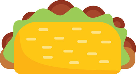Taco breakfast icon flat vector. Mexico food. Tacos menu isolated