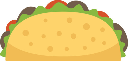 Restaurant taco icon flat vector. Mexican food. Cute mexico isolated