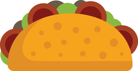Kid taco icon flat vector. Mexican food. Tacos beef isolated