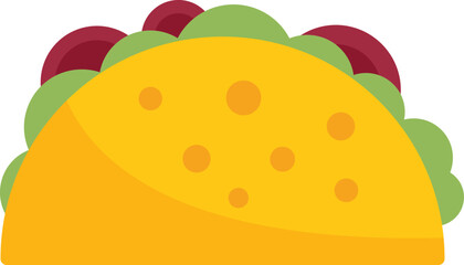 Taco icon flat vector. Tortilla food. Tacos menu isolated