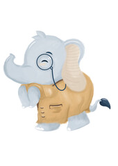 Cute Elefante Detective. Set of 5 detective elephants 