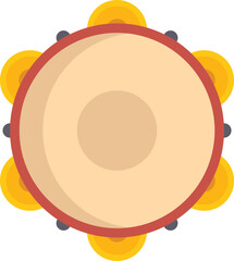 Art tambourine icon flat vector. Samba drum. Musical play isolated