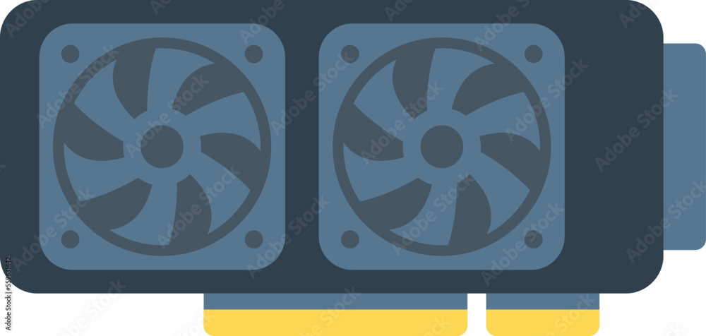 Poster gpu hardware icon flat vector. computer card. cpu chip isolated