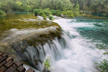 beautiful waterfalls in Plitvice Lakes National Park, Croatia