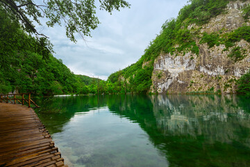 beautiful scene in Plitvice Lakes National Park, Croatia