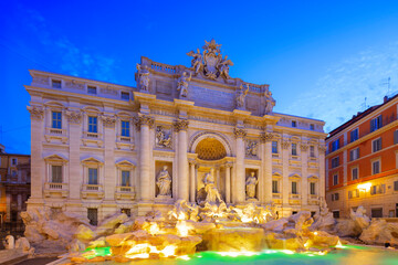Fototapeta na wymiar Trevi Fountain - the largest and most famous of the fountains of Rome. Italy.