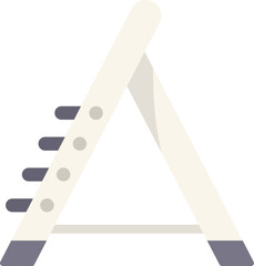 Portable ladder icon flat vector. Wood step. Shadow metal isolated