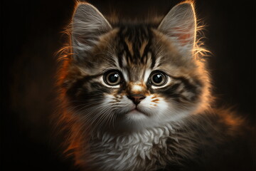 closeup cute cat portrait, lovely animal, Made by AI,Artificial intelligence