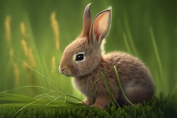 Fototapeta premium rabbit on ground, Made by AI,Artificial intelligence