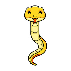 Fototapeta premium Cute yellow insularis snake cartoon