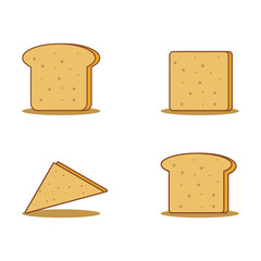 toast vector flat design collection. flat style toast design icon