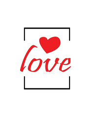 Love and affection theme t-shirt design with white background