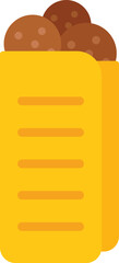 Falafel pita icon flat vector. Arabic cooking. Fresh pocket isolated