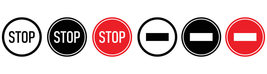 stop icon set. traffic board icon collections symbol, vector illustration