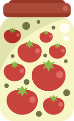 Pickled tomato icon flat vector. Vegetable food. Can product isolated