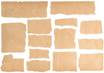 PNG ripped paper pieces isolated on transparent background. Pages cutouts - 559635656