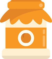 Canned fruit icon flat vector. Food pickle. Glass jar isolated