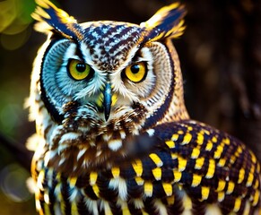 close up portrait of a beautiful owl, animal, background, beak, bird, brown, carnivore, close, closeup, eagle, eye, eyes, face, feather, head, hunter, looking, nature, close up portrait of a beautiful
