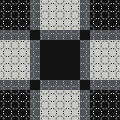 plaid pattern with circle embroidery pattern, texture fashion artwork for print, fabric, textile design, Shirt, clothes,  scarf, shawl, carpet, bag and other things