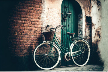 Traditional City Bike Isolated Image. Generative AI