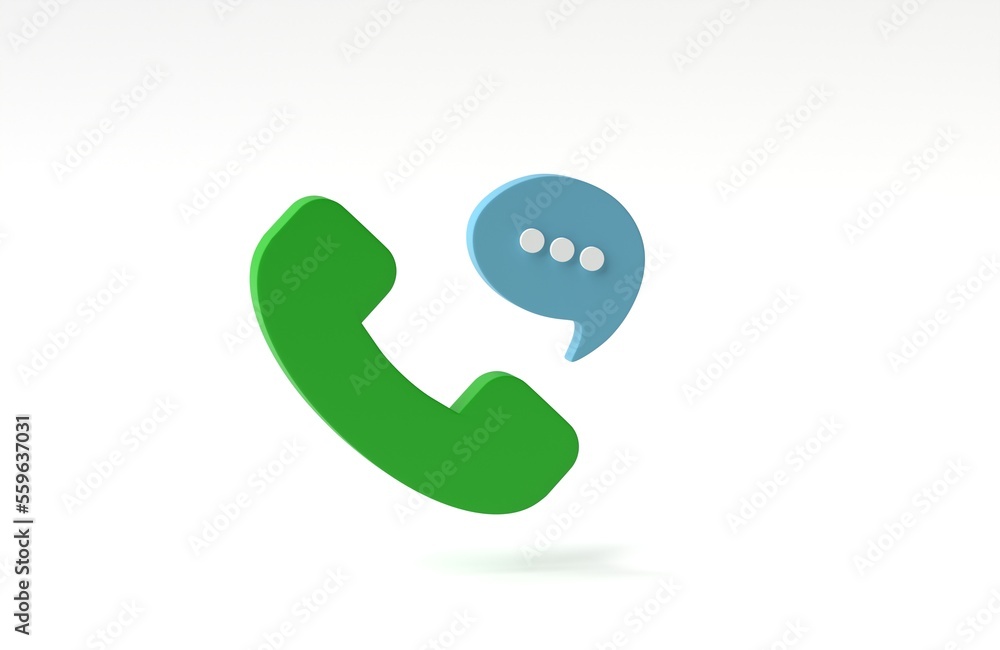 Aufkleber phone call icon with speech bubble isolated on white background. telephone receiver simple minimal s