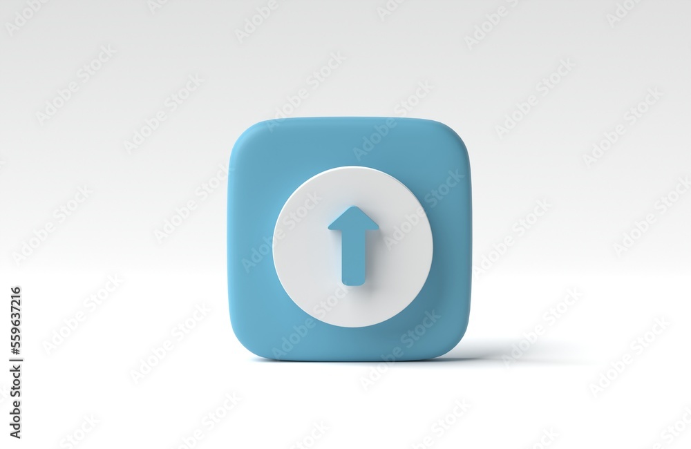 Poster upload sign button isolated on white background. concept for file sharing and data transfer system. 