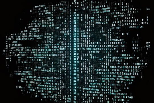 digital backdrop with binary numbers in the future. Generative AI