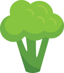 Label brocoli icon flat vector. Vegetable broccoli. Plant salad isolated